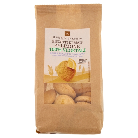 Biscotti di Mais al Limone 100% Vegetali Senza Zuccheri aggiunti Il Viaggiator Goloso
